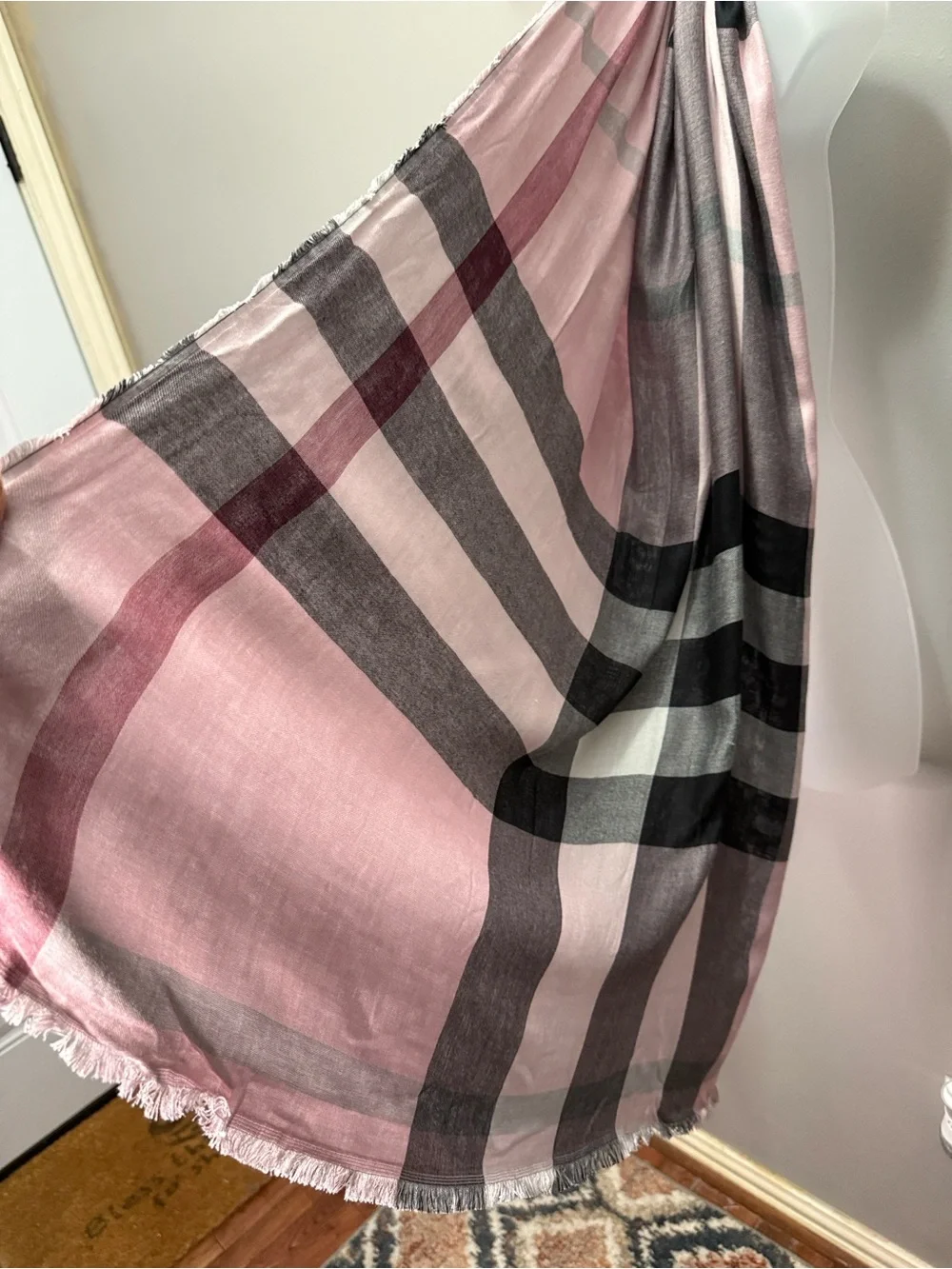 Burberry Cashmere Wide Check Scarf
